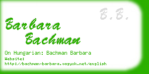 barbara bachman business card